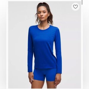 Lululemon Athletica Blue Fitted Long Sleeve Sweatshirt